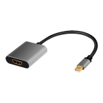 LogiLink CDA0110 videokaabliadapter 0,15 m Mini DisplayPort HDMI Must, Hall