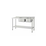 Royal Royal Catering Zlew basin dwukomorowy with ociekaczem p&oacute;łkku i rantem 140 x 60 x 97 cm