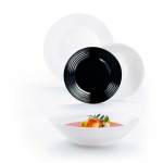 Komplet Komplet obiadowy Harena 18-elementowy white and black LUMINARC