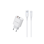 AWEI ład. siec. PD81L-EU 22.5W + kabel USB + Lightning biała|whi