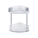 Corner Corner bathroom shelf QUADRO, Vacuum-Loc, 2 levels, WENKO
