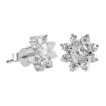 Beneto Silver earrings flowers AGUP1170