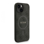 &bdquo;Guess&ldquo; &bdquo;Guess&ldquo; PU nahast 4G v&auml;rviline ringikujuline &bdquo;MagSafe&ldquo; &uuml;mbris iPhone 15 jaoks, must