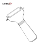 Samura Sharp & Effortless Metal Vegetable Peeler with serrated 61mm blade from Japan steel Silver