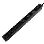LogiLink LPS231B pikendusjuhe 1,5 m 6 vahelduvvoolu kontakt Hoonesisene Must