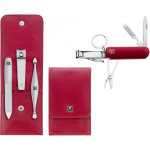 Travel Travel set Zwilling Twinox - sk&oacute;rzane etui, 4 elements - Red