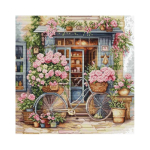 luca luca S Counted cross stitch kit "Flower shop" 32 x 32 cm SBU5044