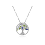Beneto Silver Necklace with Sparkling Zircons Tree of Life AGS1232 / 47