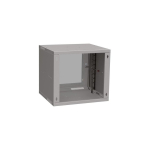 Solarix folding wall cabinet SENSA LITE 9U 450mm, glass door, RAL 7035 SENSA-L-9U-545-11-G