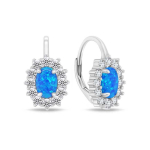 Brilio Brilio Silver Charming silver earrings with zircons and blue opals EA1127WB