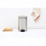Brabantia Bo Waste Bin, 12L - Matt Steel Fingerprint Proof