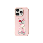 Nimmy Apple iPhone 16 Pro 6.3" phone case pink Glasses Cool Cat