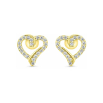 Brilio Brilio Silver Delicate gold-plated heart earrings with zircons EA100Y