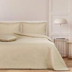 Bedspread Bedspread MEADORE beige pressed material - textile microfiber 260x280 AmeliaHome