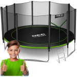 15 15 ft / 465 cm garden trampoline with external net and Neo-Sport ladder