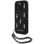 Karl Karl Lagerfeld Karl Lagerfeld Saffiano Crystals with Chain iPhone 16 Pro Case &ndash; Black