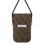 Case Case Guess PU 4G Metal Logo Script Phone Bag Brown