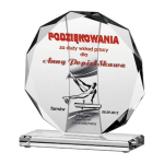 Tryumf Engraved glass trophy + paint filler