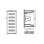 Distribution Distribution panel TIBOX 440x1050x115mm 6x16mod., IP54, mesh