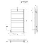 Towel Towel dryer Kosser Step 800x500/9 EL timer white