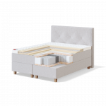 Sleepwell BLACK CONTINENTAL SAHTLITEGA KONTINENTAALVOODI / 160x53x200 / hard / VERANO Light Beige (18302)