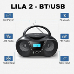 Radio Radio player CD LILA2 USB/BT silver