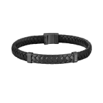 Hugo Hugo Boss Black Leather Bracelet for Men Customized 1580676