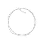 Brilio Brilio Silver Brilio Silver ANK101W stylish Silver anklet double chain