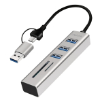 LogiLink UA0445 jaotur USB 3.2 Gen 1 (3.1 Gen 1) Type-A + Type-C 5000 Mbit/s Hall