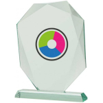 Detail Detail LuxorJet color printed glass trophy and case