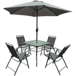 Outdoor Outdoor furniture set Saska Garden Set MEBLI OGRODOWYCH SYDNEY table 4 KRZESŁA I PARASOL GRAY