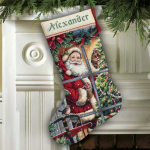 Simplicity Simplicity Creative Corp Cross Stitch Kit Candy Cane Santa Stocking D08778
