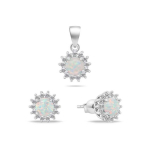 Brilio Brilio Silver Brilio Silver Beautiful jewelry set with opals SET247W (earrings, pendant)