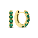 Brilio Brilio Silver Small gold-plated rings with green zircons EA481YG