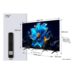 TCL P7K 75P7K teler 190,5 cm (75") 4K Ultra HD Nutiteleri funktsioon WiFi Metallik 450 cd/m&sup2;