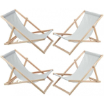 Set Set of four chaise lounges, light gray, Woodok, assembled