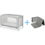 Hauck Dream N Play Plus matkas&auml;nky, tolmukroheline + Hauck Sleeper patja, 60 x 120 cm, Hall