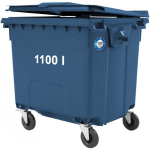 Gsg24 konteiner komunalsete j&auml;&auml;tmete jaoks PZH EN 840-2 DIN 1100L - sinine