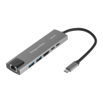 Kruger Kruger & Matz Adapteris (HUB) USB tipas C ir HDMI / 2x USB3.0 / 2x USB tipas C / RJ45