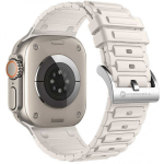 &bdquo;Apple &bdquo;Apple Watch&ldquo; rihm &bdquo;Forcell F-Design FA06&ldquo; silikoonist, aukudega, 42 / 44 / 45 / 49 mm, valge