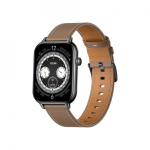COLMI C28 Smartwatch &ndash; Black + Brown Leather Strap