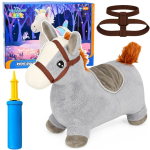 Lean Lean Toys Plush Inflatable H&uuml;ppav Hobune, Hall, 60 &times; 23 &times; 50 cm