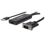 Manhattan 152426 videokaabliadapter 1 m USB Type-A + VGA (D-Sub) HDMI Must