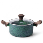 Fissman MALACHITE pot 24x10.9cm / 4.7l with glass lid (aluminium)