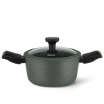 Fissman Pot BRILLIANT 20x10cm /2.6 L with removable handle and glass lid [aluminum with non-stick coating]