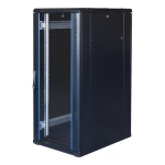 19" 19" Switching cabinet TOTEN, System G, 27U, 600x800, glass door, rear perforated door, up to 800kg, black / G6.6827.9801 / 19-G6