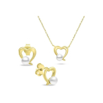 Brilio Brilio Silver Romantic gold-plated pearl jewelry set SET234Y (earrings, necklace)