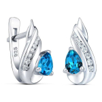 Silvego Silver earrings with synthetic topaz CORNELIA QRE04TE