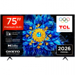 TCL P8L 75P8L telerakend 190,5 cm (75") 4K Ultra HD nutitelevisioon Wi-Fi must 450 cd/m&sup2;