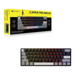 CLIPPER CLIPPER PRO MINI 60 Hall Effect M&auml;nguriklaviatuur, Taustvalgustusega RGB LED, MGX Core, Must PBT DS Klahvistik